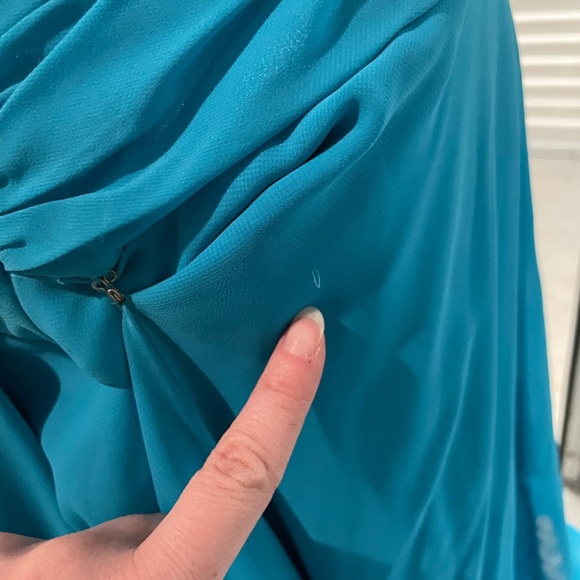 Beyond Jovani Blue Sequin High Low Ruffle Formal Dress 12 Pageant Prom Fairycore - Picture 5 of 12